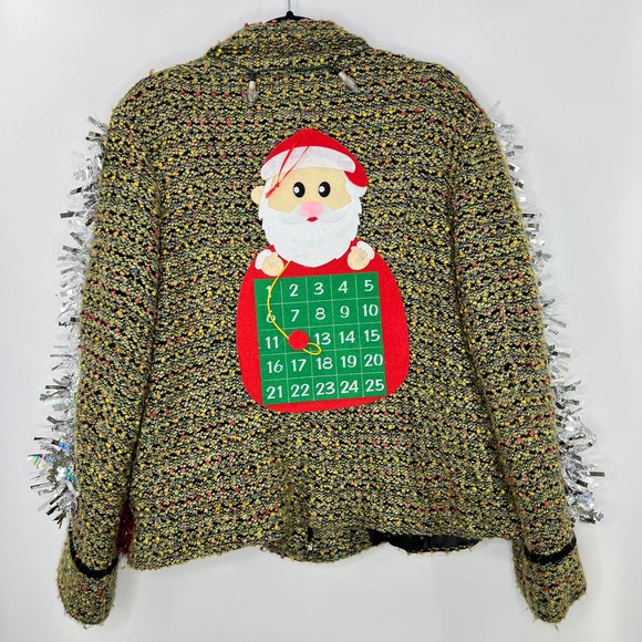 Ugly Christmas Sweater Party Blazer LIGHTS UP Tacky Xmas Sweater Size 18 - Picture 3 of 5